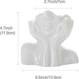 Gezichtsvaas, Bloem Vaas Bureau Decor, Keramische Lichaamsvaas Vrouwelijke Vorm Ideale Plank, Moderne Boerderijtafel, Kleine Leuke Boekenkast Half Gezicht (Stijl-C)