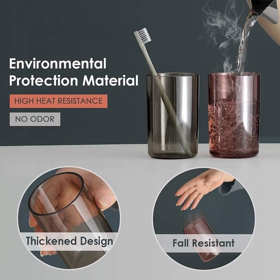 Tandenborstelhouder voor muur, kunststof tandenborstelbeker, tandenborstelhouder, zonder boren, geschikt voor kinderen en gezinnen (wit) (4 bekers)