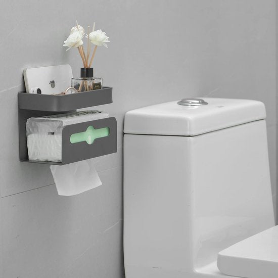 Zelfklevende badkamer hoekplank met deur - toiletpapier gezicht wassen cosmetische opslag zwart geen boren aluminium