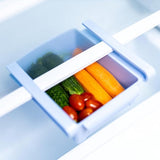 Koelkastorganizer, set van 4 stuks, 155 x 165 x 70 mm, uittrekbare schuifladen voor koelkast, praktische koelkastladen, koelkastorganizer