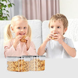 Set van 8 voorraaddozen, keukenorganizer, luchtdichte voorraaddozen met deksel, voorraaddozen voor muesli, spaghetti, meel, BPA-vrij (2,8 l, 2 l, 1,4 l, 0,8 l)