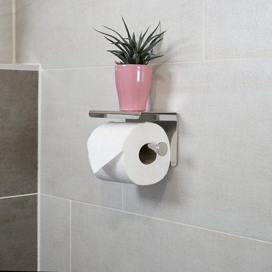 Toiletpapierhouder zonder boren incl. 2x handdoekhouder gepolijst roestvrij staal wc-papierhouder zelfklevende badkamer set wc-rolhouder