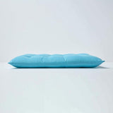 Set van 4 stoelkussens 40 x 40 cm, blauw / lichtblauw, zitkussen met banden en knoopsluiting, effen kussens voor stoelen met overtrek van 100% katoen en zachte polyester vulling