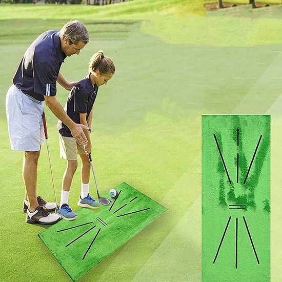 Golf trainingsmat, chipping hitting trainingsmat voor swingdetectie, golf swing mat, draagbare golf trainingshulp kit, 60 x 30 cm golf trainingsmat voor binnen en buiten, swing oefenmat (3)