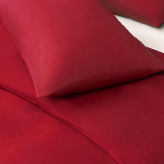 Rood dekbedovertrek, 220 x 240, 3 stuks, 100% gewassen microvezel, zachte effen kleur, winterbeddengoedset met hoekbindingen en ritssluiting, bevat 1 dekbedovertrek en 2 kussenslopen