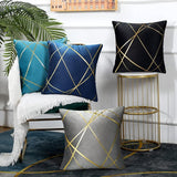 40 x 40 cm fluwelen kussensloop, set van 2, grijs, bronskleurig, geometrisch sierkussen, kussenovertrek, bankkussen, decoratieve kussens, kussenhoezen, overtrek voor slaapkamer, bank, bed