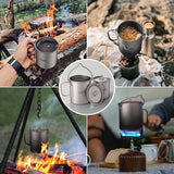 Titanium Pot Camping Portable Titanium Water Portable Cup met inklapbare handgreep (300 ml,