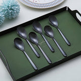 zwarte espressolepels, 5,5 inch mini-koffielepels, kleine roestvrijstalen lepels, theelepel voor desserts, set van 6, vaatwasmachinebestendig