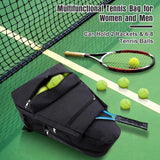Tennisrugzak met schoenenvak Tennistas voor heren en dames Grote rackettassen Sporttas biedt plaats aan 2 rackets voor tennisrackets Badmintonrackets Pickleball Paddle Squashrackets