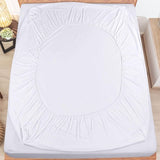 Waterdichte badstof matrasbeschermer, 80 x 190 x 30 cm, premium Fottee matrashoes, 200 g/m², ademend, elastiek rondom