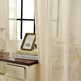 Set van 2 gordijnen transparant met pluisjes