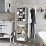 Opvouwbaar hangrek, kastorganizer met 15 vakken, kledingkast, organizer, opbergsysteem, hangopslag, voor slaapkamer, kinderkamer, garderobe en camper (grijs)