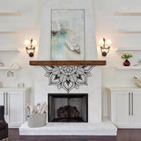 Grote Metalen Mandala Muurdecoratie Unieke Lotusbloem Muurkunst voor Thuis Slaapkamer Kantoor Binnen Buiten (Zwart)