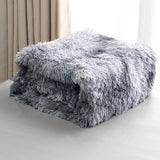 Kunstbont deken – grijswit Sherpa schapendeken – comfort luxe pluizige knuffeldeken – zachte deken voor bank en bed - 130 cm x 160 cm