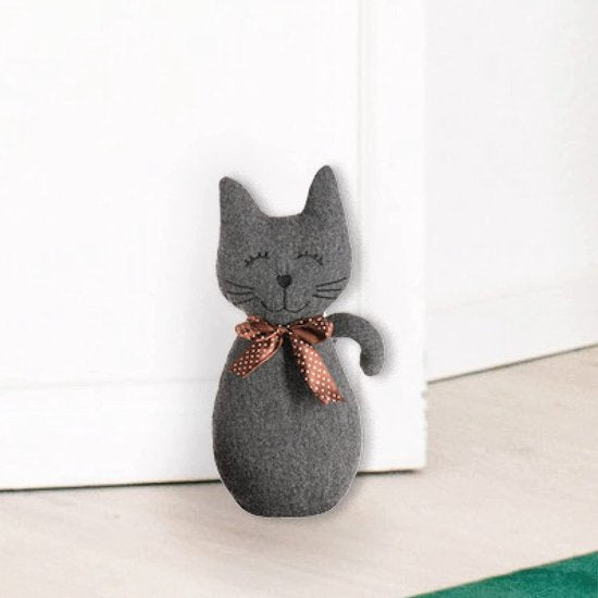 Deurstopper, zware deurhouder, schattig kattendesign, functioneel woonaccessoire, stopper voor ramen en deuren, optimaal bij doorgang (1 stuk - kat Krissy)