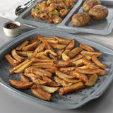 38 cm marmeren frietbak, geperforeerde bakplaat voor frietjes, rechthoekig, ovenbak, grijs koolstofstaal, gemakkelijk schoon te maken antiaanbaklaag, koekjesbak, PFOA-vrij