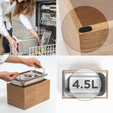 Holma Design Biologische afvalemmer, 4,5 liter, vaatwasmachinebestendig en van echt houten veneer; keukencompostemmer voor biologisch afval; eiken
