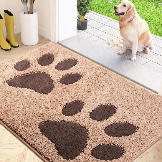 Schoonloopmat, wasbaar, 60 x 90 cm, deurmat voor binnen, absorberende vloermat, antislip schoonloopmat, waterdicht tapijt voor hond, ingang, natte poten