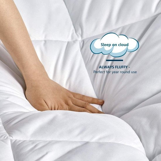 Dekbed, 155 x 220 cm, 4 seizoenen, doorgestikt dekbed 300 g/m², microvezel, 155 x 220 cm, super zachte deken, slaapdeken, ademend, 155 x 220 cm, wit