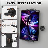 Tablethouder voor het dashboard, keukenwandhouder voor iPad/iPad Mini, Samsung Galaxy, smartphones en tablets, 4,7-13,5 inch, verstelbare tabletstandaard voor keuken, slaapkamer, badkamer, auto