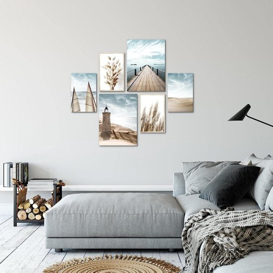 zee - 90 x 80 cm - Meteen ophangen - muurdecoratie - wanddecoratie - muurdecoratie woonkamer - wanddecoratie woonkamer - muurdecoratie canvas - canvas schilderijen woonkamer - canvas schilderijen slaapkamer - muurdecoratie