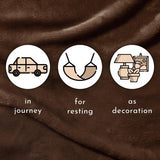 Deken voor bank, bed, knuffeldeken, zachte en warme bankovertrek, XL deken, sprei, pluizige fleecedeken, 150 x 200 cm, deken, dikke bankdeken, woondeken (donkerbruin)