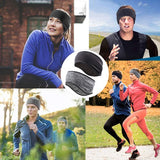 Sport Hoofdband, Elastische Hoofdband, voor de Winter, sport, Oorbeschermers, thermische Hoofdband Voor Joggen, hardlopen, wandelen, fietsen, Hoofdbanden Voor Vrouwen en mannen (zwart + grijs)