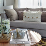 Dienblad van PU-leer, modern, elegant, rechthoekig, decoratief dienblad met metalen handvat, grote capaciteit, lederen serveerplaat voor eten, dranken, sieraden, sleutels, woonkamer, keuken, ijdelheid (zilver)