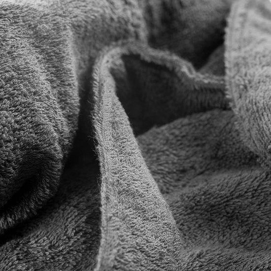 Handdoekenset van 100% biologisch katoen, hoge kwaliteit, zacht en zeer absorberend, sneldrogend, Oeko-Tex Made in Green & GOTS-gecertificeerd (2 badhanddoeken - 4 handdoeken, coal grey)
