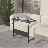 Computertafel 80 x 40 cm, in hoogte verstelbare laptoptafel, computertafel met wieltjes voor bed, verpleegkunde, lezen, werken