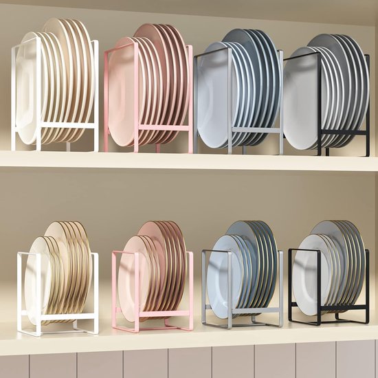 Metalen 2 Pack Plaat Rek / Schijf Drainer - Keuken Cabinet Opslag Organiser, Tafelgerei