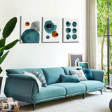 3-delige abstracte canvasafbeeldingen met inkt en lijnenmotief kunstdruk - moderne muurafbeelding voor badkamer woonkamer wanddecoratie - 30 x 40 cm