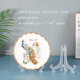 Doorzichtige plastic ezels of standaard/plaathouder worden gebruikt om foto's of andere items op bruiloften en in huisdecoratie te tonen.