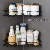 2 stuks hoekdoucheplanken, douchemand zonder boren, hoekplank, doucheplank, wandmontage, sponshouder, badkamerplanken, voor badkamer/keuken