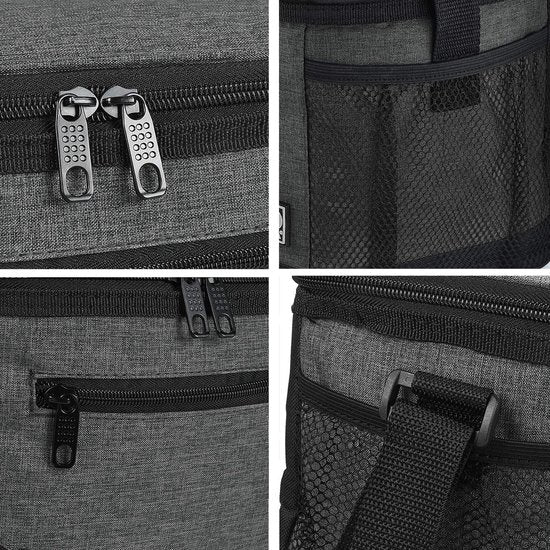 Lunchtas geïsoleerd voor mannen, 7,8 liter, koeltas, picknicktas met verstelbare schouderriem, thermotas, lekvrij, opvouwbaar, voor werk, fitness, onderweg, school