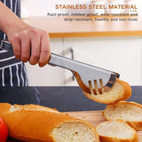 Serveertang, spaghettitang, aspergetang, roestvrijstalen slatang, geschikt voor pasta, salade, gegrild vlees, vaatwasmachinebestendig (2 stuks)