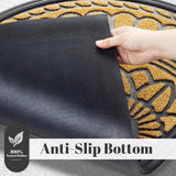 Deurmat 45 x 75 cm antislip entreemat robuuste deurmat vuilvangmat met rubberen coating voor buitengebruik geel