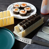 Sushi Maker Kit All In One Sushi-set 12 stuks complete sushi making tool met 8 verschillende vormen van sushi rijstrolvorm DIY huis sushi tool off (wit)