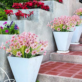 6 stuks kunstpaarse bloemen, kunststof, groene kunstplanten, struiken, tak, kunstbloemen voor tuin, kantoor, thuis, raam, binnenplaats, bruiloft, decoratie, roze