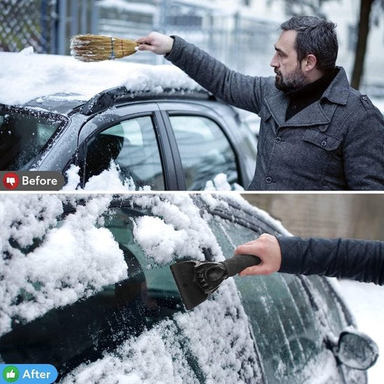 IJskrabber voor de auto, 2 stuks, met comfortabele zachte grip, professionele duurzame sneeuwschep voor autoruiten, vorst en ijs