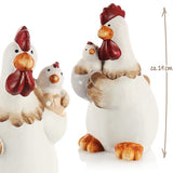 Decoratieve staander voor Pasen, kleurrijke paaskuiken, paasdecoratie om neer te zetten, paasdecoratie van keramiek [keuze] (1 stuk - 19 cm rood-geel-oranje)