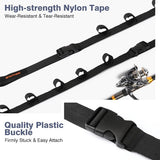 2 stuks hengelhouders, auto hengelstandaard hengelhouder voor 5 hengels, hengelopslag hengels verstelbaar 76 tot 137 cm voor SUV, vrachtwagen, bestelwagen, zwart