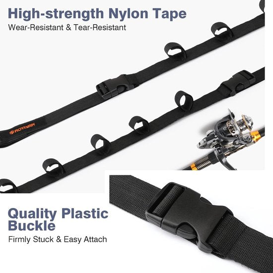 2 stuks hengelhouders, auto hengelstandaard hengelhouder voor 5 hengels, hengelopslag hengels verstelbaar 76 tot 137 cm voor SUV, vrachtwagen, bestelwagen, zwart