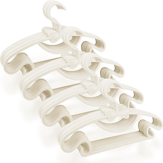 40 stuks kleerhangers voor kinderen, wit, kinderkleerhangers 29,7 cm, kunststof babykleerhangers antislip, ruimtebesparend, kleerhangers voor kledingkast