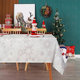 Kerstmis grijs tafelkleed, sneeuwvlokken waterdicht tafelkleed vierkant lotuseffect, bloemen wasbaar kreukvrij tafelkleed voor vakantie diner party, 140 x 140 cm