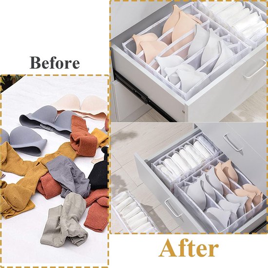 3 stuks ondergoed organizer, opvouwbare beha-organizer, beha, opbergdoos, wasbare opbergdoos, ondergoed, lade, organizer, kledingkast, organizer voor beha's, sokken, stropdassen, sjaals
