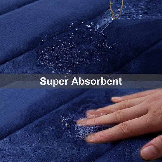 Badmat van traagschuim, absorberend, antislip, wasbaar, marineblauw, 40 x 60 cm