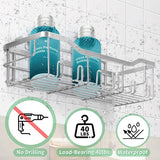 Doucheplank zonder boren, 5 stuks badkamerorganizer, doucheplank zonder boren, badkamerorganizer, badkamerrek, zilvergrijs, van SUS304 roestvrij staal, badkamerrek, douchemand, shampoohouder voor douche