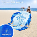 Stranddeken, zandvrij, 300 x 280 cm, XXL, strandhanddoek, picknickdeken, waterdicht, strandmat, groot, voor vakantie, strand, camping, reizen (300 x 280 cm, dolfijn)