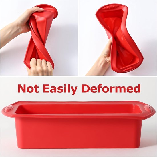 Set van 2 bakvormen voor het bakken van bakvormen, siliconen bakvorm, antiaanbaklaag, bakvorm, rechthoekig, voor zelfgebakken brood, cake, gehaktbrood, brownies, 27,5 x 21,5 x 6,5 cm